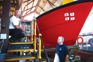 SEW-Eurodrive electronic product manager Paul Strzalkowski (left) and NSRI Station 3 Table Bay commander Patrick van Eyssen.